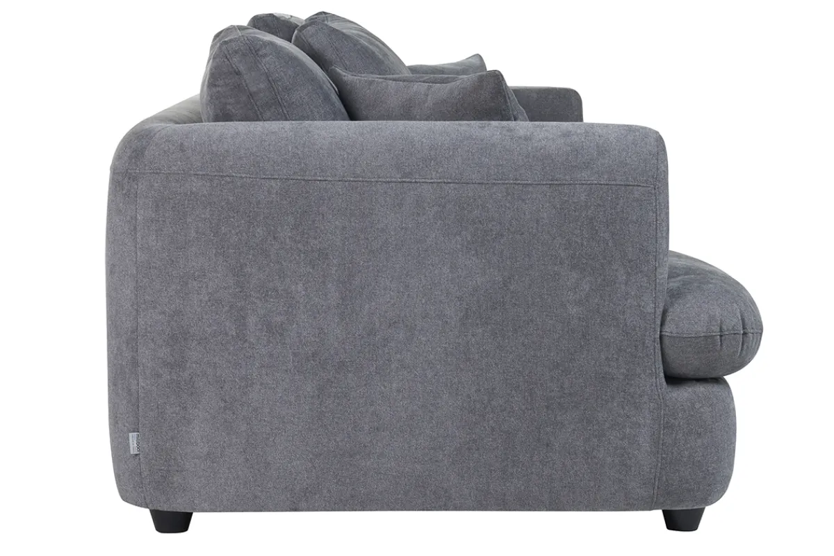 Miliboo Schlafsofa 3-4 Sitzer in grauem Stoff mit Samteffekt und abziehbarem Bezug SACHA* Schlafsofas