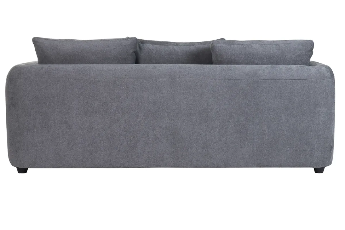 Miliboo Schlafsofa 3-4 Sitzer in grauem Stoff mit Samteffekt und abziehbarem Bezug SACHA* Schlafsofas