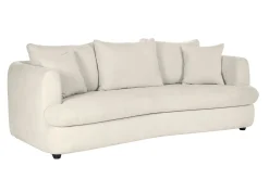 Miliboo Schlafsofa 3-4 Sitzer in hellbeigem Stoff mit Samteffekt und abziehbarem Bezug SACHA* Schlafsofas