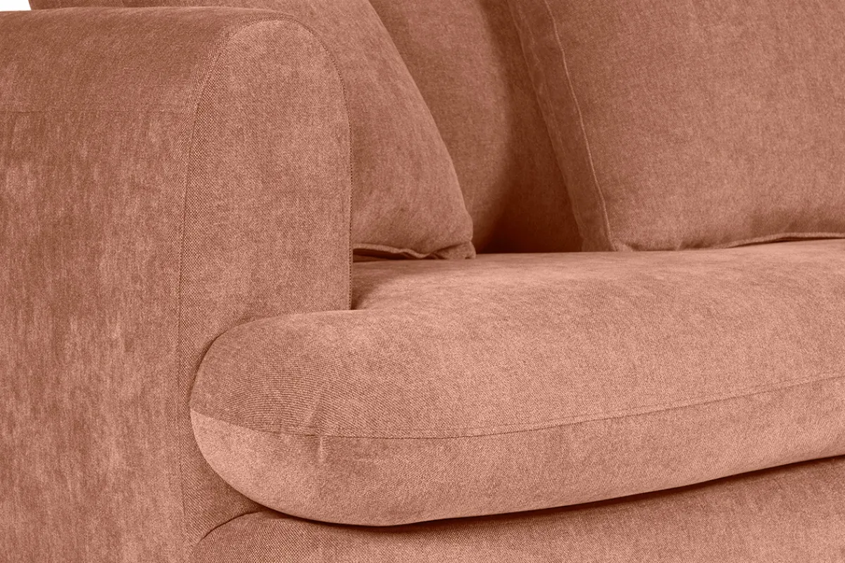Miliboo Schlafsofa 3-4 Sitzer in terracottafarbenem Stoff mit Samteffekt und abziehbarem Bezug SACHA* Schlafsofas