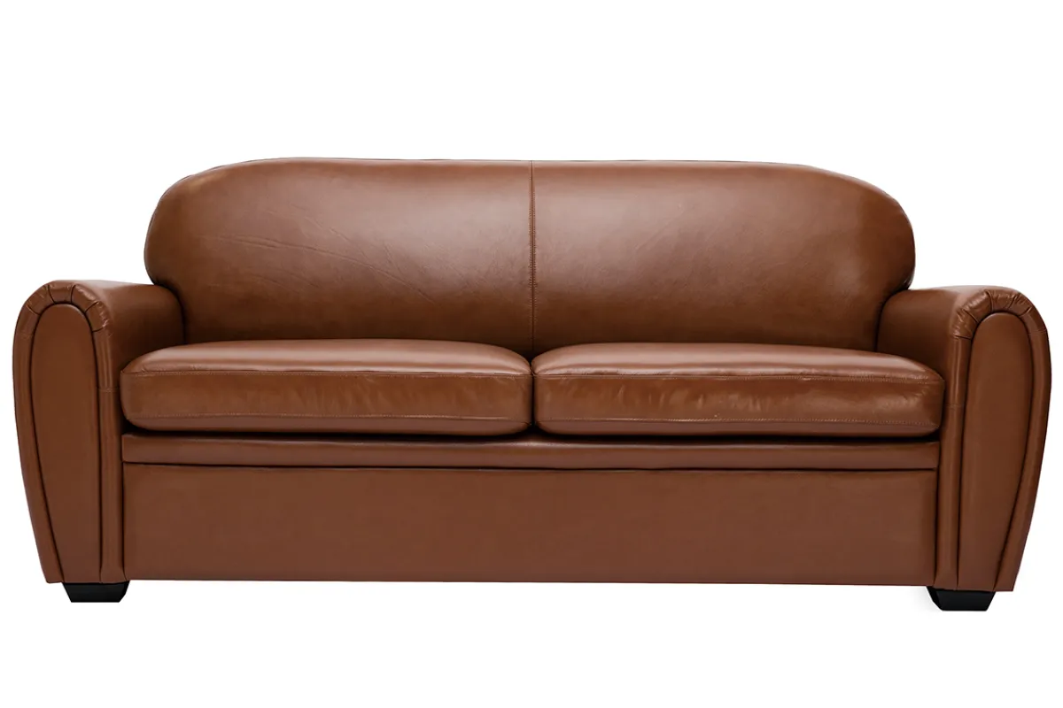Miliboo Schlafsofa aus braunem Leder 3-Sitzer CLUB* Schlafsofas|Ledersofas