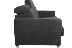 Miliboo Schlafsofa Matratze verstellbare Kopfstücke anthrazitgrauer Samt 140x190 cm GOYA* Schlafsofas
