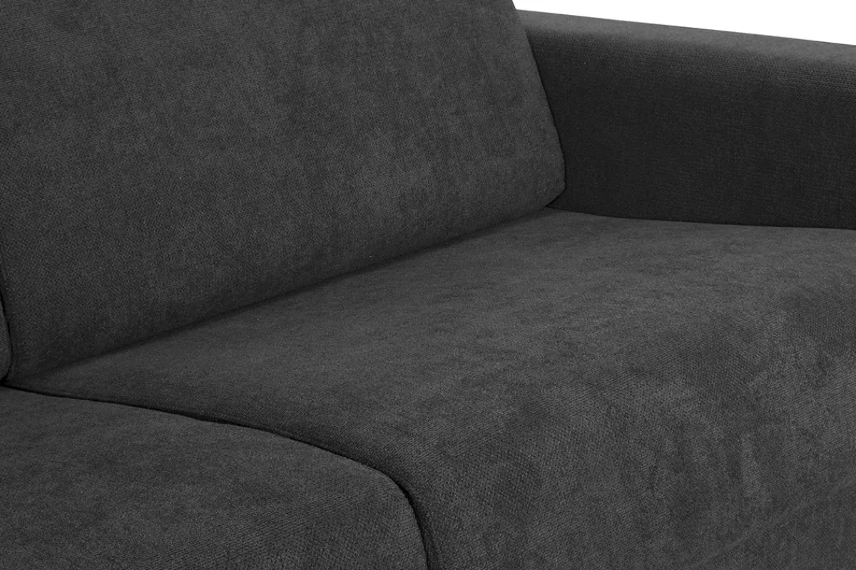 Miliboo Schlafsofa Matratze verstellbare Kopfstücke anthrazitgrauer Samt 140x190 cm GOYA* Schlafsofas
