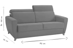 Miliboo Schlafsofa Matratze verstellbare Kopfstücke anthrazitgrauer Samt 140x190 cm GOYA* Schlafsofas