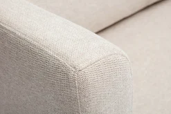 Miliboo Schlafsofa mit 2 Plätzen aus strukturiertem beigefarbenem Samteffektstoff LEON* Schlafsofas