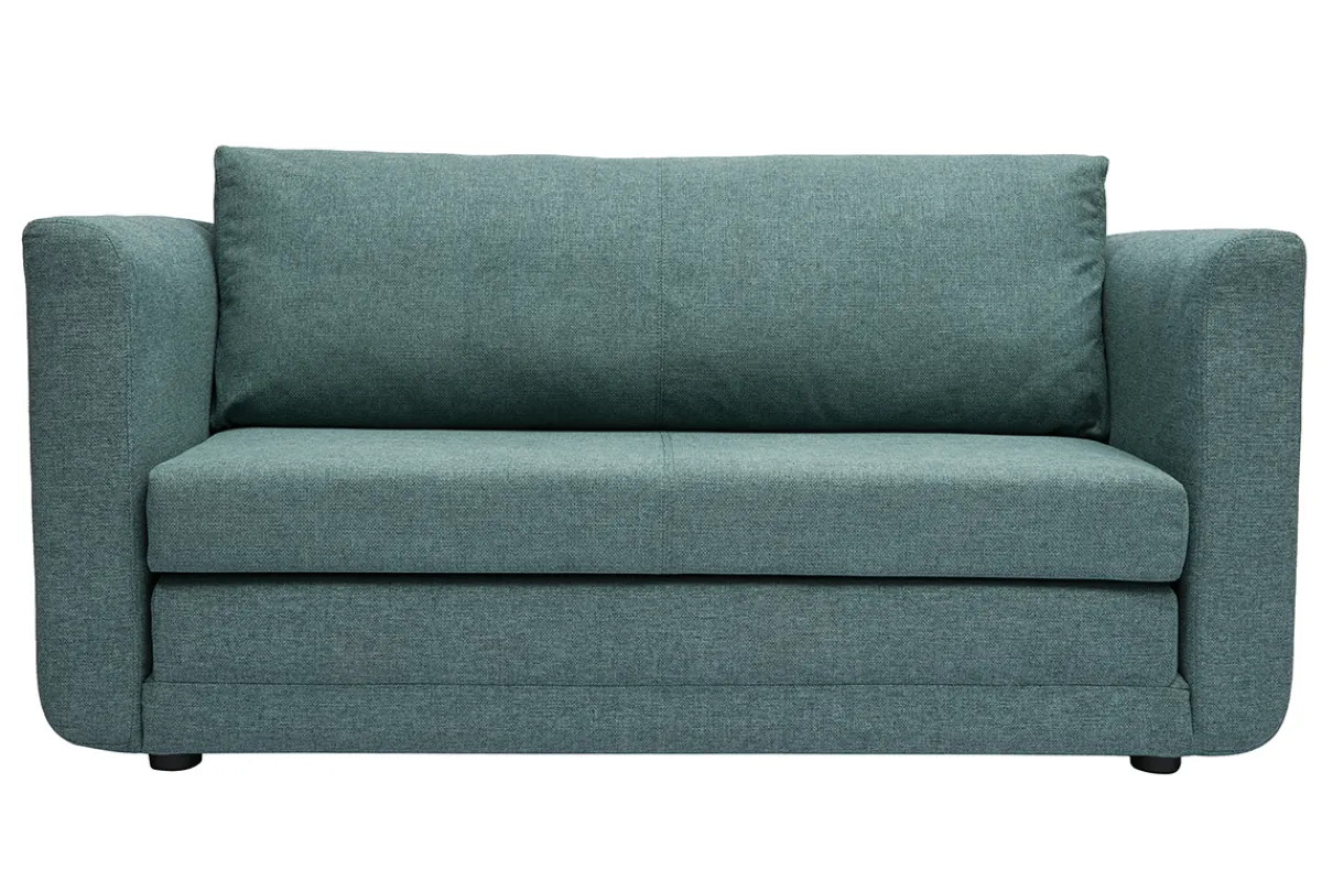 Miliboo Schlafsofa 2-Sitzer aus graugrünem Stoff LEON* Schlafsofas