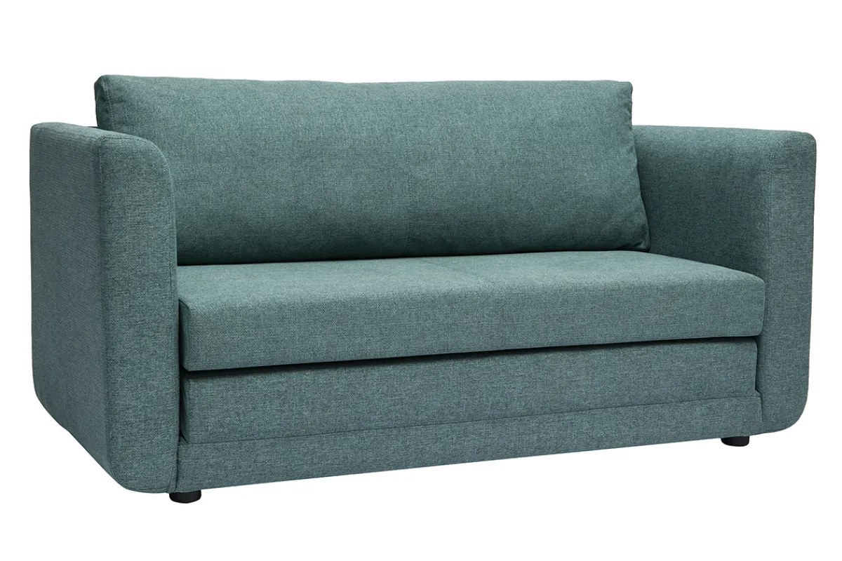 Miliboo Schlafsofa 2-Sitzer aus graugrünem Stoff LEON* Schlafsofas