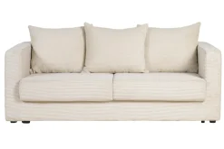 Miliboo Schlafsofa 3-Sitzer mit beigem Cordstoff mit Matratze 13cm BACIO* Design-sofas|Schlafsofas
