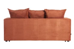 Miliboo Schlafsofa 3-Sitzer mit Cordstoff in Terracotta mit Matratze 13cm BACIO* Schlafsofas