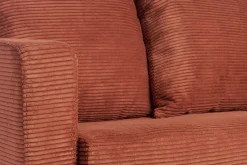 Miliboo Schlafsofa 3-Sitzer mit Cordstoff in Terracotta mit Matratze 13cm BACIO* Schlafsofas