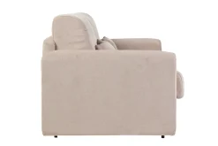 Miliboo Schlafsofa 3-Sitzer mit Stoffbezug in Samtoptik Beige Matratze 13cm LETTO* Schlafsofas