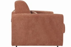 Miliboo Schlafsofa 3-Sitzer mit Stoffbezug in Samtoptik Terracotta Matratze 13cm LETTO* Schlafsofas