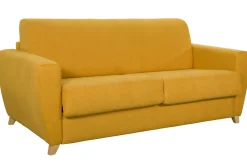 Miliboo Schlafsofa skandinavisch senfgelb und Holz GRAHAM* Schlafsofas