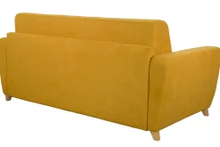 Miliboo Schlafsofa skandinavisch senfgelb und Holz GRAHAM* Schlafsofas