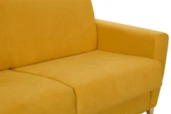 Miliboo Schlafsofa skandinavisch senfgelb und Holz GRAHAM* Schlafsofas