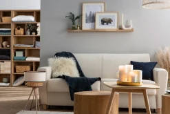 Miliboo Schlafsofa skandinavisch blaugrün und Holz GRAHAM* Schlafsofas