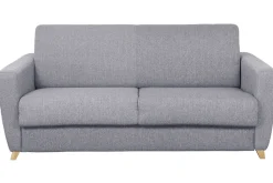Miliboo Schlafsofa skandinavisch Hellgrau und Holz GRAHAM* Schlafsofas