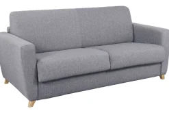 Miliboo Schlafsofa skandinavisch Hellgrau und Holz GRAHAM* Schlafsofas