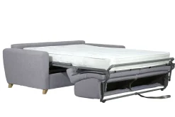 Miliboo Schlafsofa skandinavisch mit Matratze 18 cm hellgrauer Stoffbezug GRAHAM* Schlafsofas