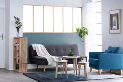 Miliboo Schlafsofa skandinavisch 3 Plätze Dunkelgrau SENSO* Schlafsofas