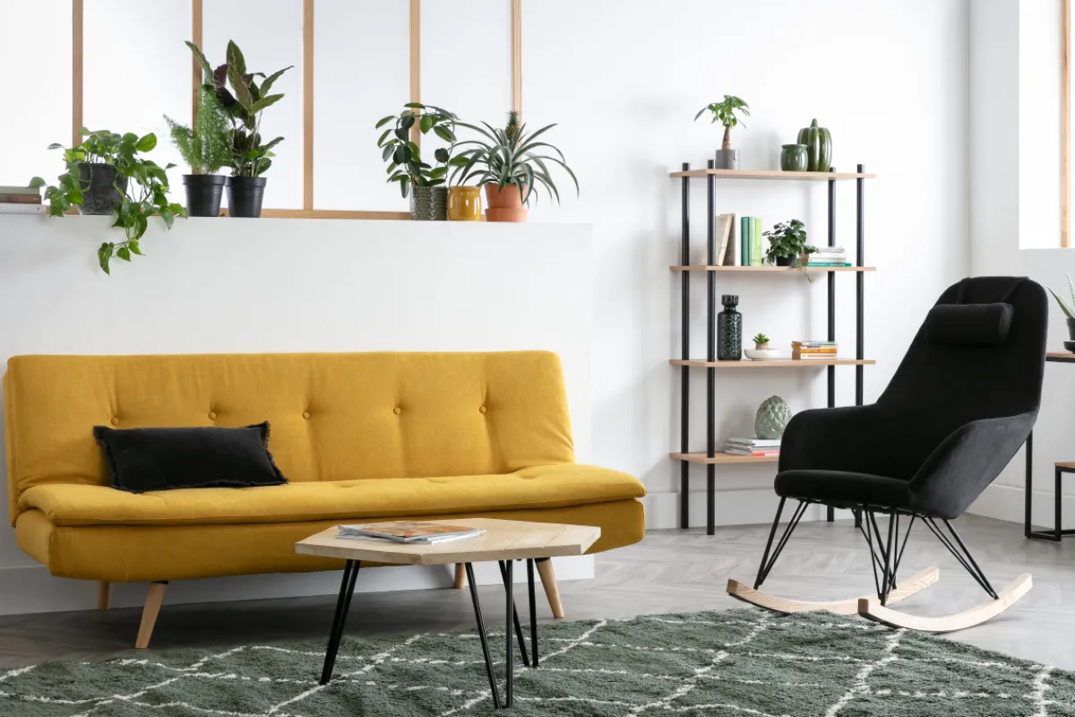 Miliboo Schlafsofa skandinavisches Design 3 Plätze Gelb SENSO* Schlafsofas