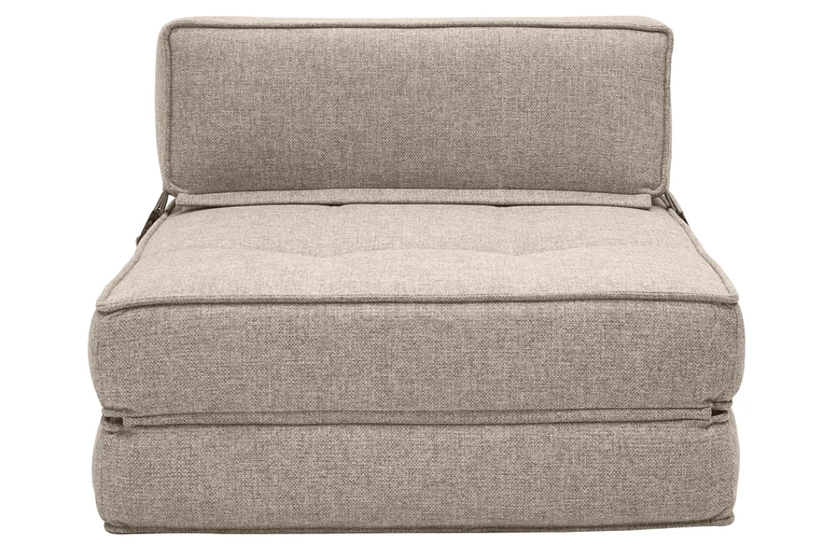 Miliboo Schlafsofa taupefarbener Stoff 1-Sitzer KATY* Schlafsessel