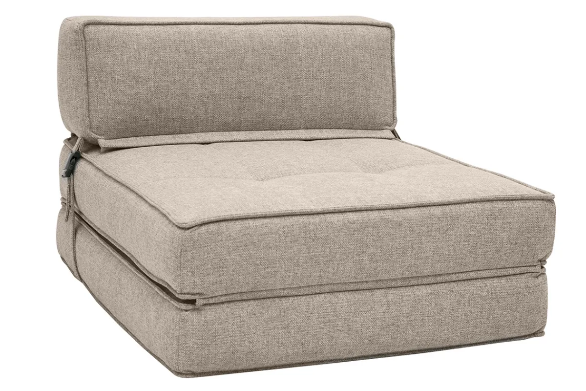 Miliboo Schlafsofa taupefarbener Stoff 1-Sitzer KATY* Schlafsessel