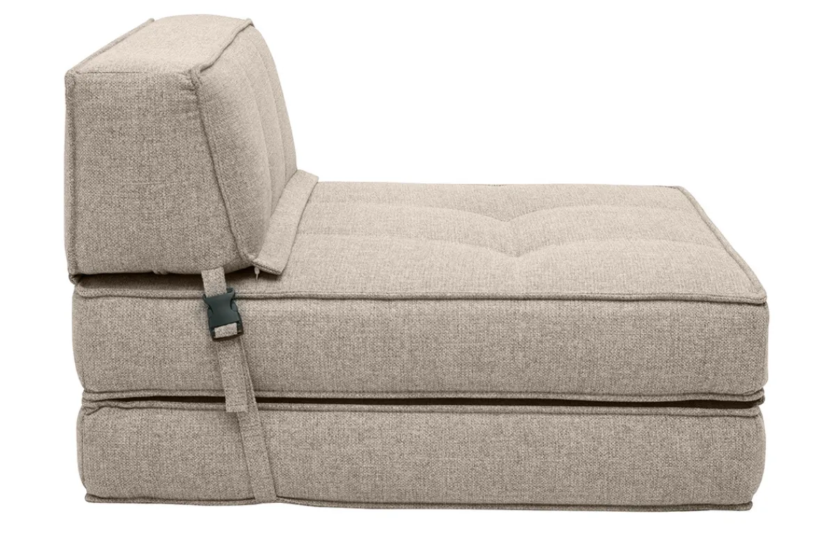 Miliboo Schlafsofa taupefarbener Stoff 1-Sitzer KATY* Schlafsessel