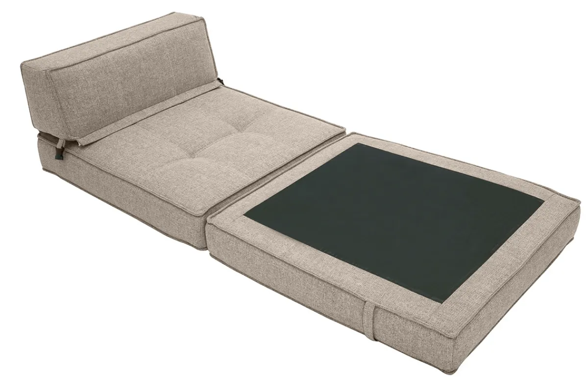 Miliboo Schlafsofa taupefarbener Stoff 1-Sitzer KATY* Schlafsessel