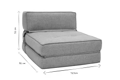 Miliboo Schlafsofa taupefarbener Stoff 1-Sitzer KATY* Schlafsessel