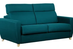 Miliboo Schlafsofa verstellbare Kopfstütze pfauenblau 140x190 cm GOYA* Schlafsofas