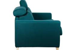 Miliboo Schlafsofa verstellbare Kopfstütze pfauenblau 140x190 cm GOYA* Schlafsofas