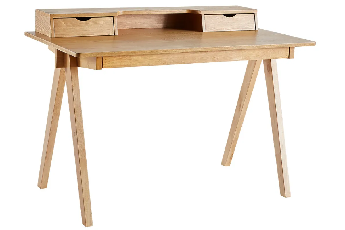 Miliboo Schreibtisch aus hellem Holz mit Ablagen L120 cm PULITO* Design-schreibtische