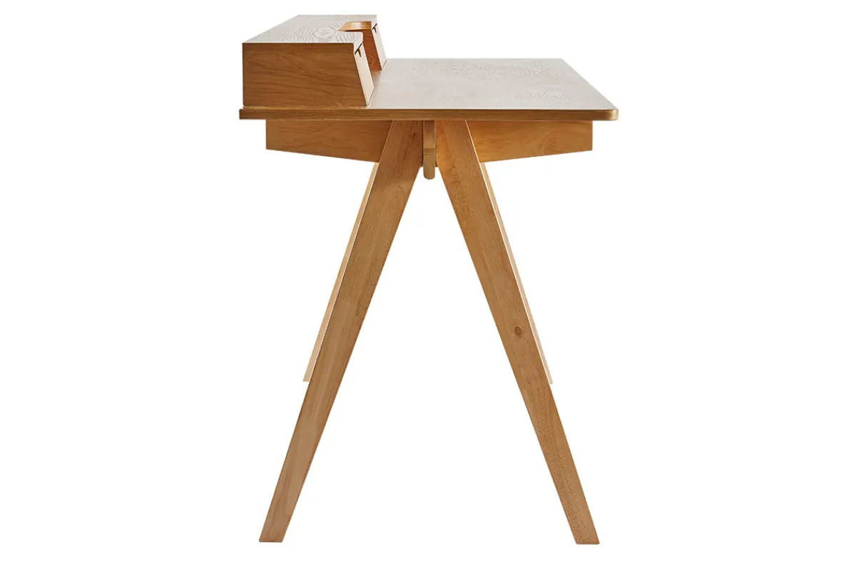 Miliboo Schreibtisch aus hellem Holz mit Ablagen L120 cm PULITO* Design-schreibtische