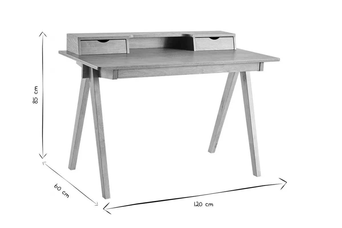 Miliboo Schreibtisch aus hellem Holz mit Ablagen L120 cm PULITO* Design-schreibtische