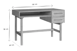 Miliboo Schreibtisch aus hellem Holz mit Fach und Schubladen aus Rattangeflecht L120 cm GALINA.* Design-schreibtische
