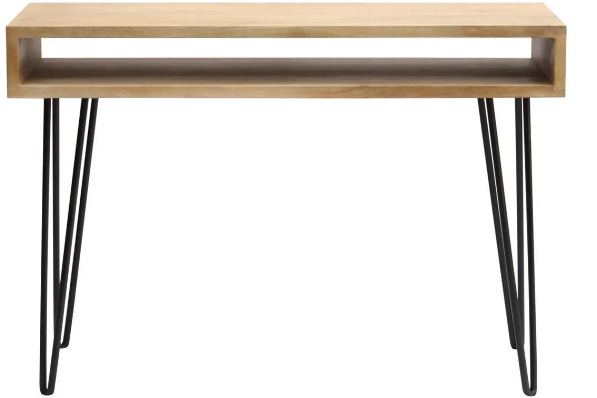 Miliboo Schreibtisch aus Mangoholz und Metall mit Ablagegestell VIBES* Design-schreibtische|Konsolentische