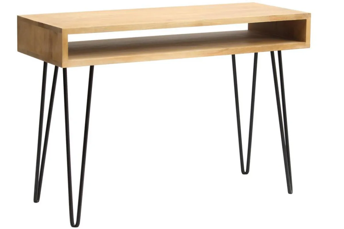 Miliboo Schreibtisch aus Mangoholz und Metall mit Ablagegestell VIBES* Design-schreibtische|Konsolentische