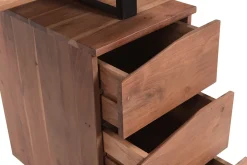 Miliboo Schreibtisch aus massivem Akazienholz und schwarzem Metall mit 3 Schubladen B130 cm HORACE* Design-schreibtische