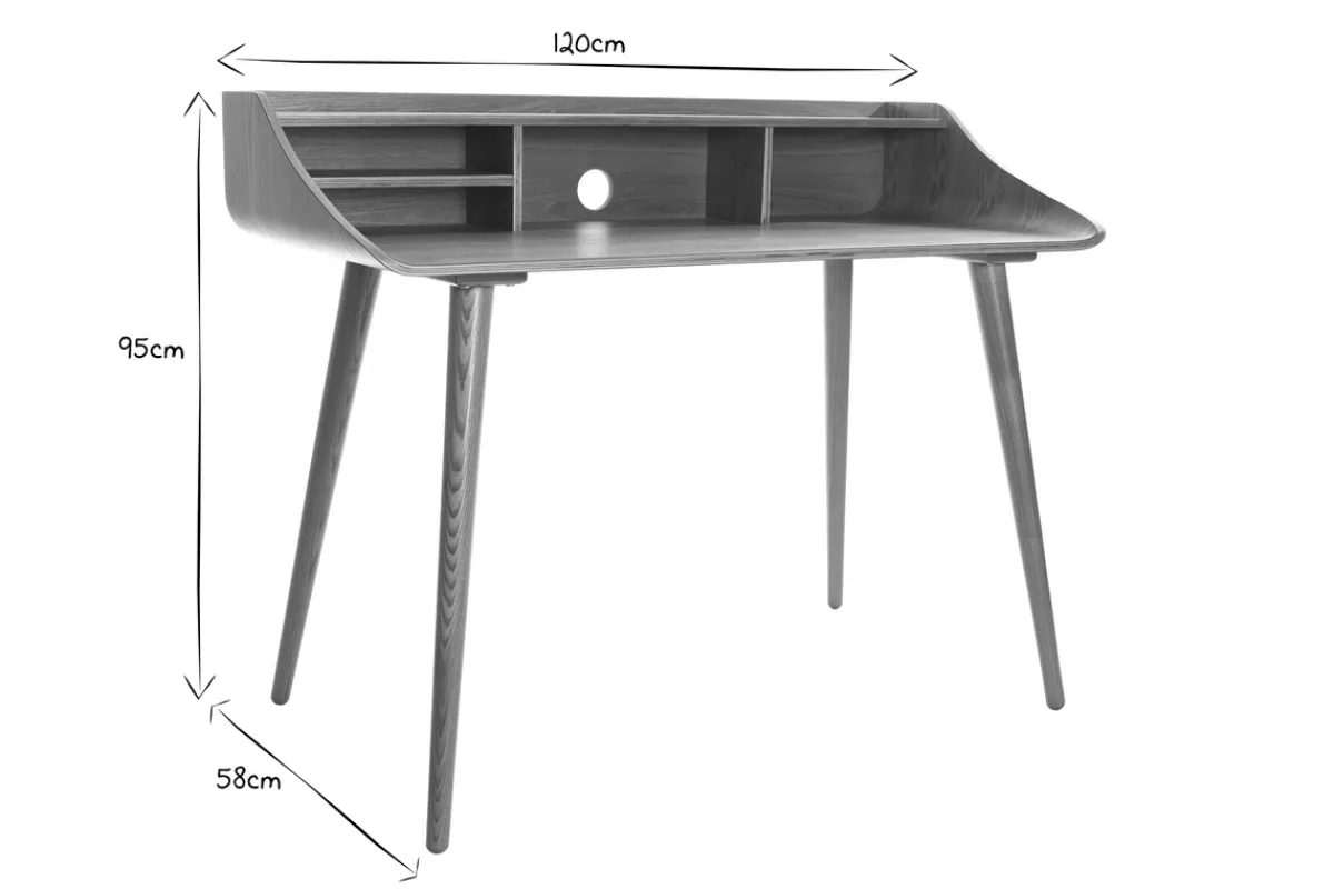 Miliboo Schreibtisch Eschenholz NORDECO* Design-schreibtische