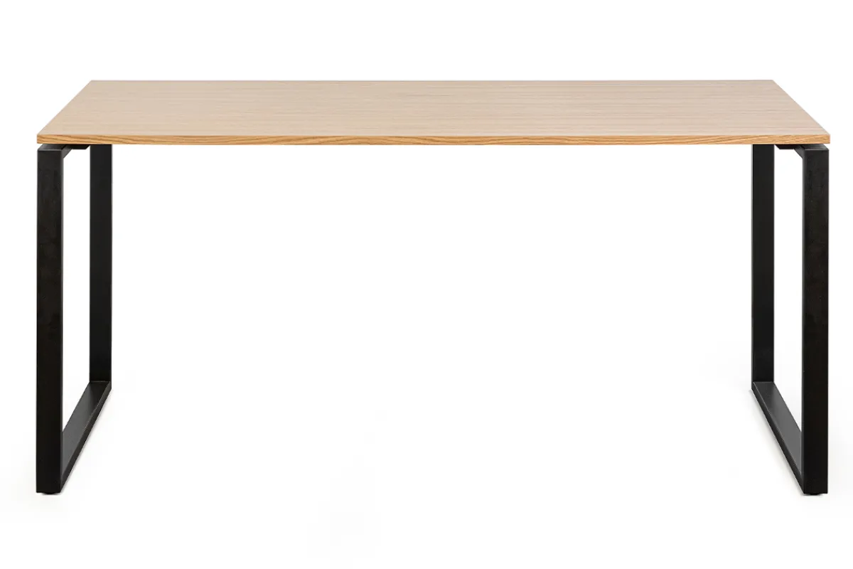 Miliboo Schreibtisch Furniereiche schwarzes Metallgestell B160 cm OPAL* Design-schreibtische