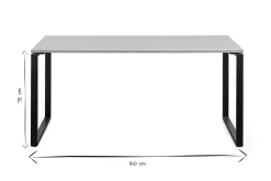 Miliboo Schreibtisch Furniereiche schwarzes Metallgestell B160 cm OPAL* Design-schreibtische