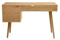 Miliboo Schreibtisch in heller Holzoptik, mit Rattan und schwarzem Metall, 3 Schubladen L120 cm MANILLE* Design-schreibtische