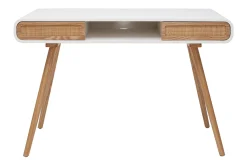 Miliboo Schreibtisch mit Schiebetüren und Flechtwerk L120 cm OLYMPE* Design-schreibtische