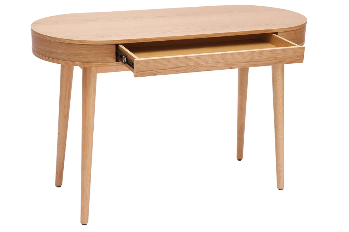 Miliboo Schreibtisch mit Schublade aus hellem Holz B120 cm JUDITH* Design-schreibtische