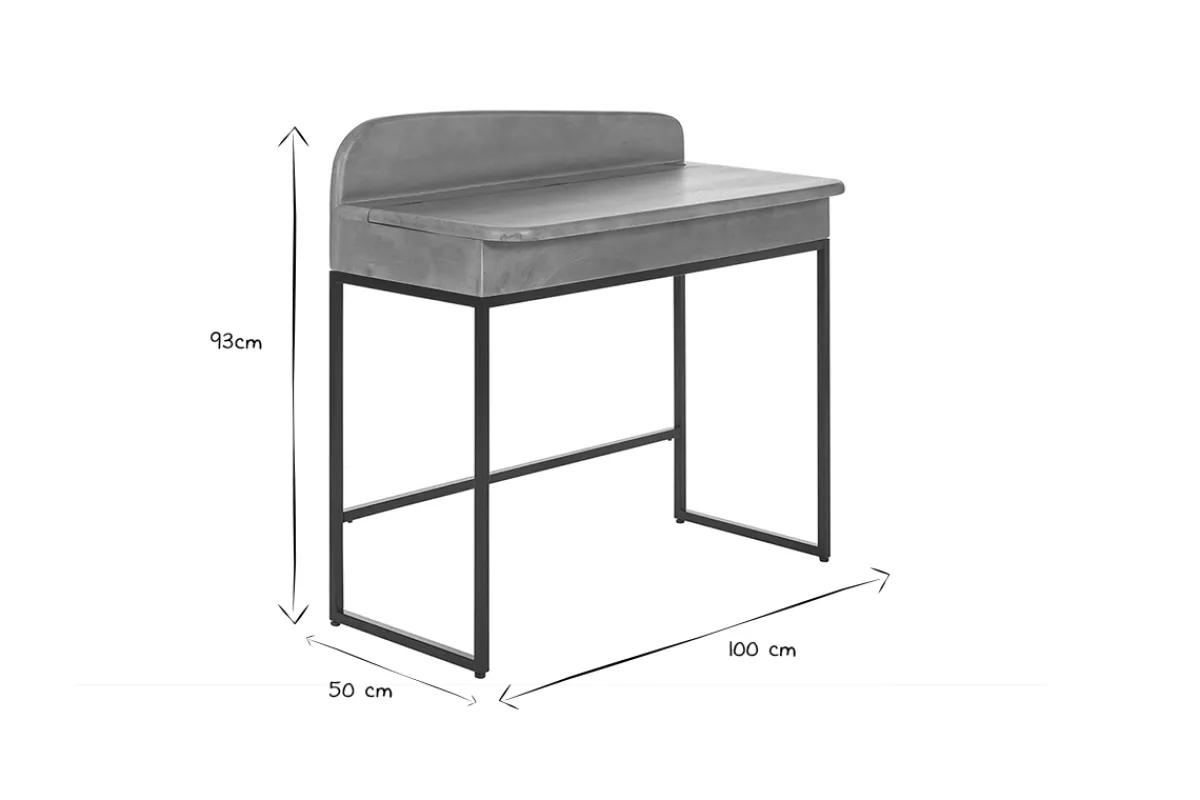 Miliboo Schreibtisch mit Stauraum aus massivem Mangoholz B100 cm SHIVA* Design-schreibtische