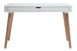 Miliboo Schreibtisch skandinavisches Design Weiß und Holz L115 cm TOTEM* Design-schreibtische|Konsolentische