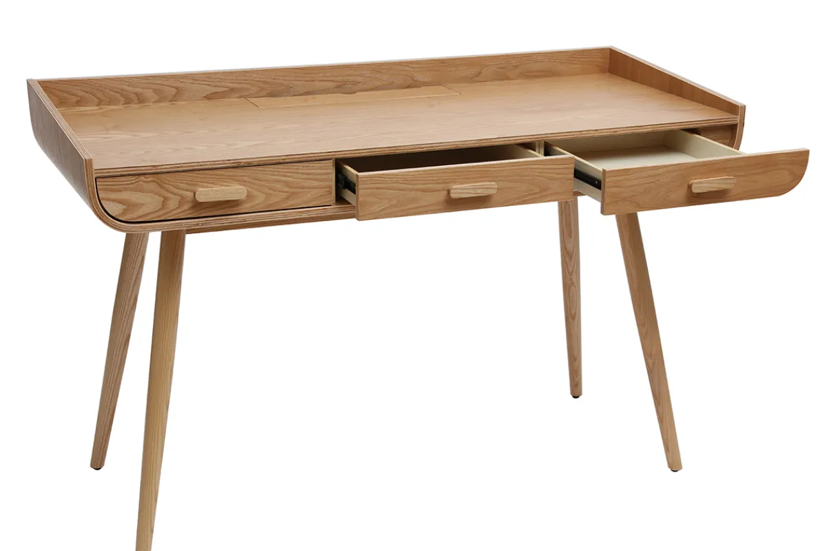 Miliboo Schreibtisch skandinavisch helles Holz HALLEN* Design-schreibtische