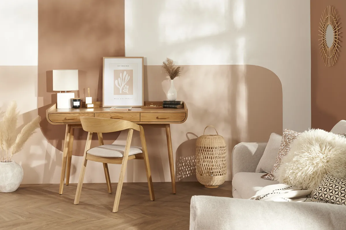 Miliboo Schreibtisch skandinavisch helles Holz HALLEN* Design-schreibtische