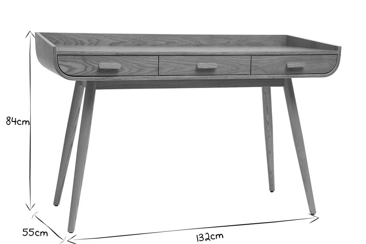 Miliboo Schreibtisch skandinavisch helles Holz HALLEN* Design-schreibtische